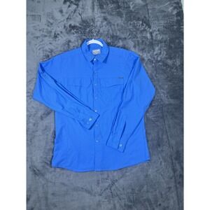 Pacific Trail Mens Blue Ripstop Hiking Fishing Long Sleeve Shirt Medium